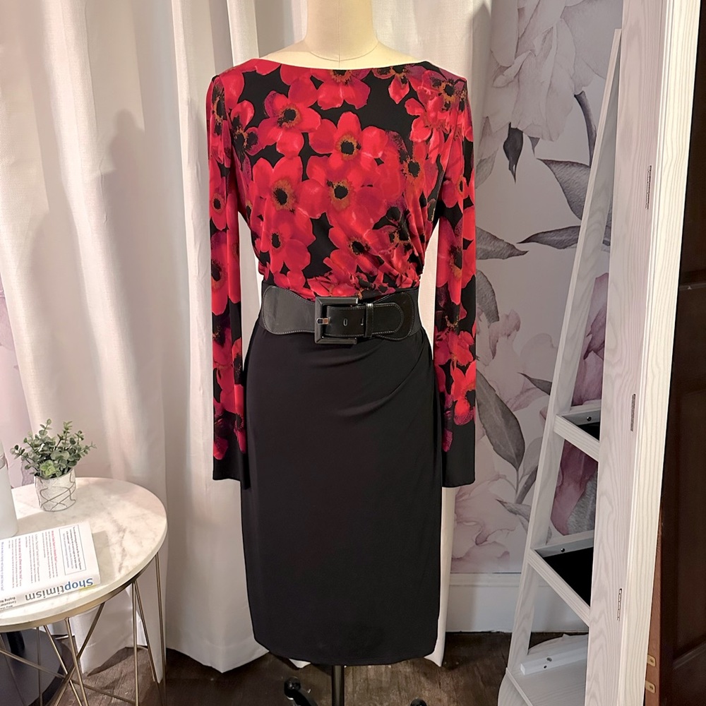 Ralph Lauren Long-sleeved Floral Print Dress